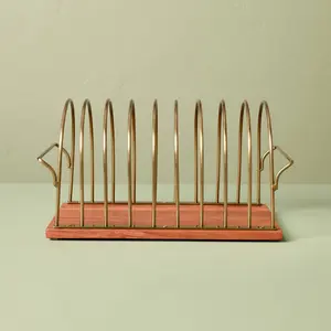 Vinyl Storage Solution Wood/Brass - Hearth & Hand with Magnolia