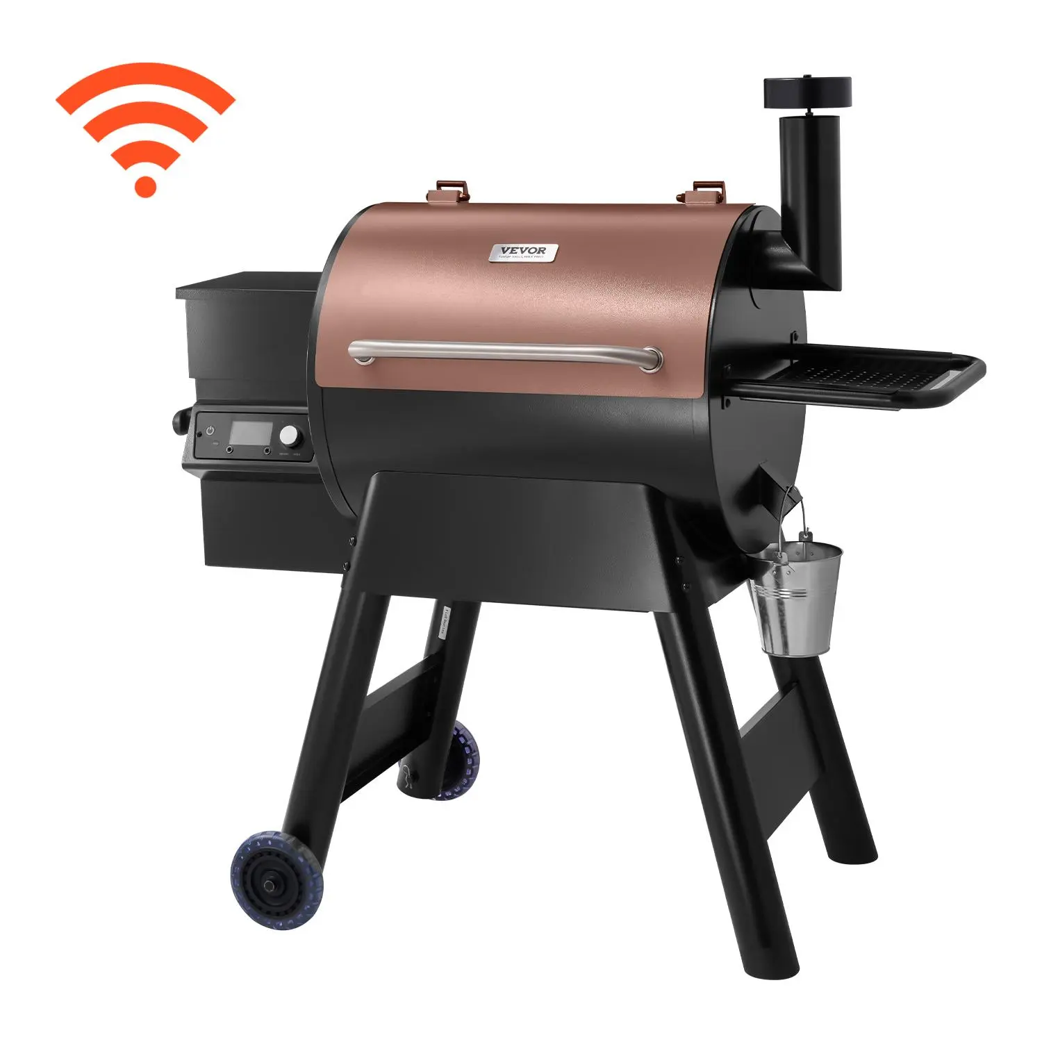 【SummerFinds】VEVOR Wood Pellet Grill Smoker, 8 in 1 BBQ Grills for Outdoor Cooking, 575 Square Inches Cook Area Electric Smokers, with WiFi-app Control, LCD Screen Controller, Meat Probe, 500°F Max Temperature