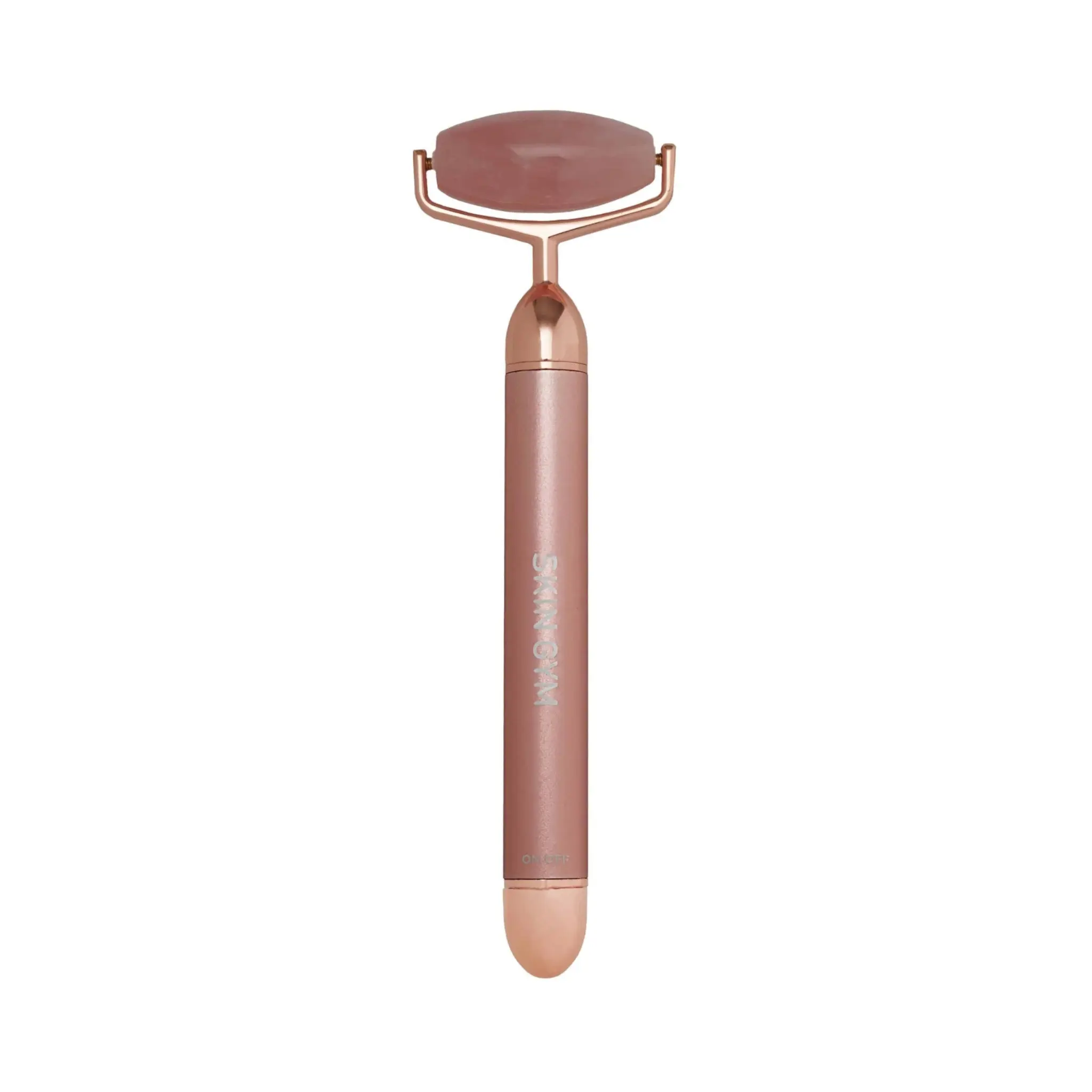 Skin Gym Rose Quartz Vibrating Lift & Contour Beauty Roller Facial Massage & Skincare Support | Vibrating Design & Natural Rose Quartz