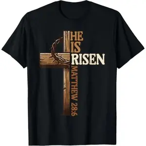 Easter Cross Religious T Shirt Celebrating Resurrection for Men and Women