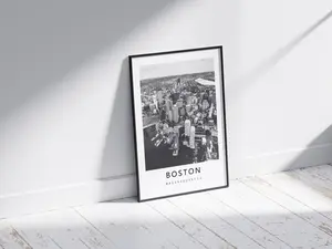 Boston Aerial Print, Boston Wall Art Poster
