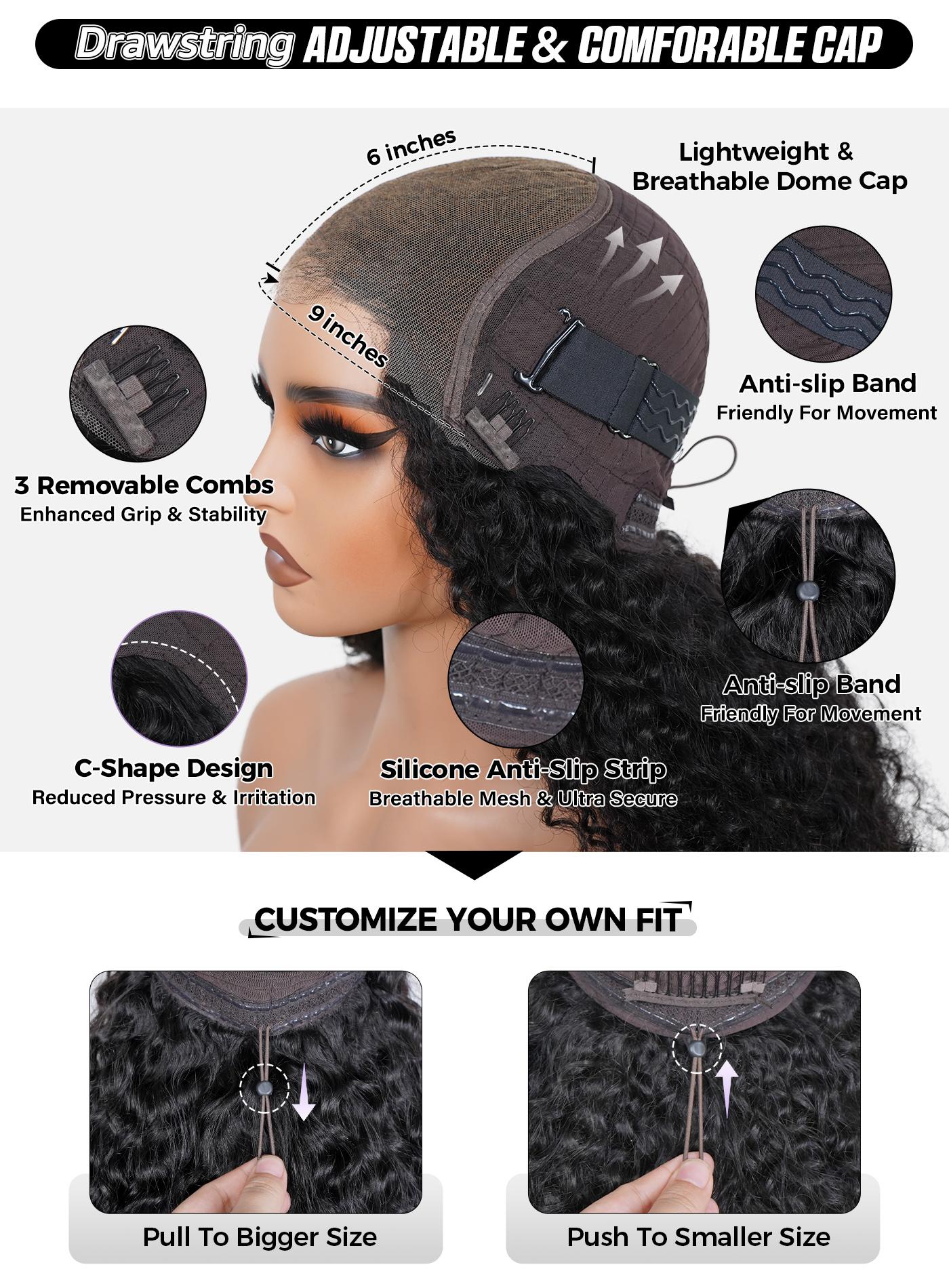 [NEW IN] OQ HAIR Kinky Straight Burmese Curly Glueless Wig 250% Density 9x6 M-Cap Wear Go Yaki Spiral Curls Wig Pre-Cut HD Lace Plucked Wig With Natural Hairline Beginner Friendly