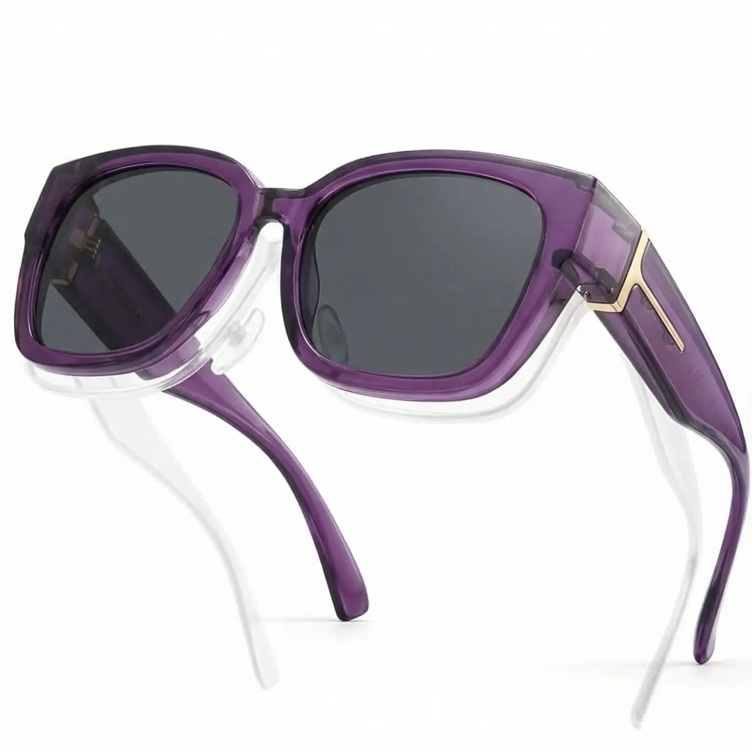 clear purple frame / grey lens