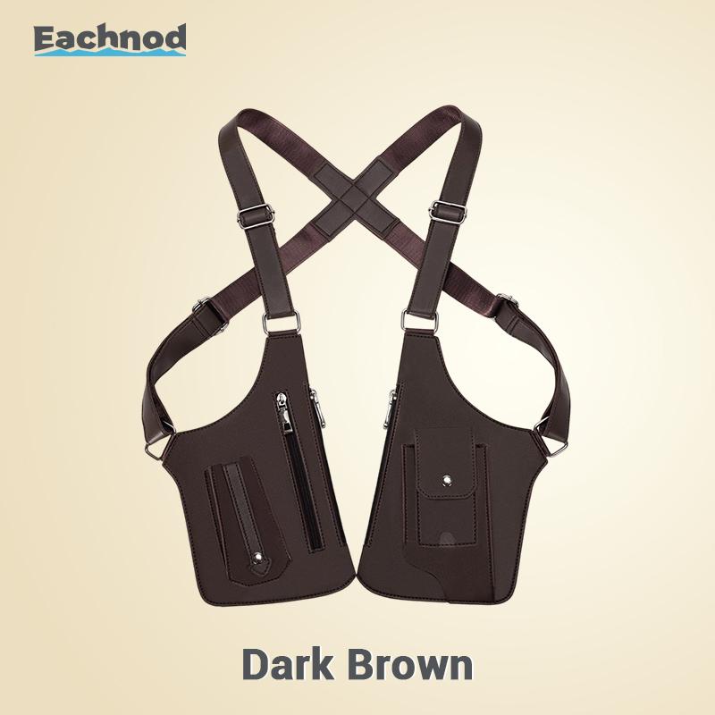 Eachnod Vintage Leather Anti-Theft Crossbody Bag for Men Women, Hidden Pocket Shoulder Bag for Cycling, Hiking, Travel & Everyday Use