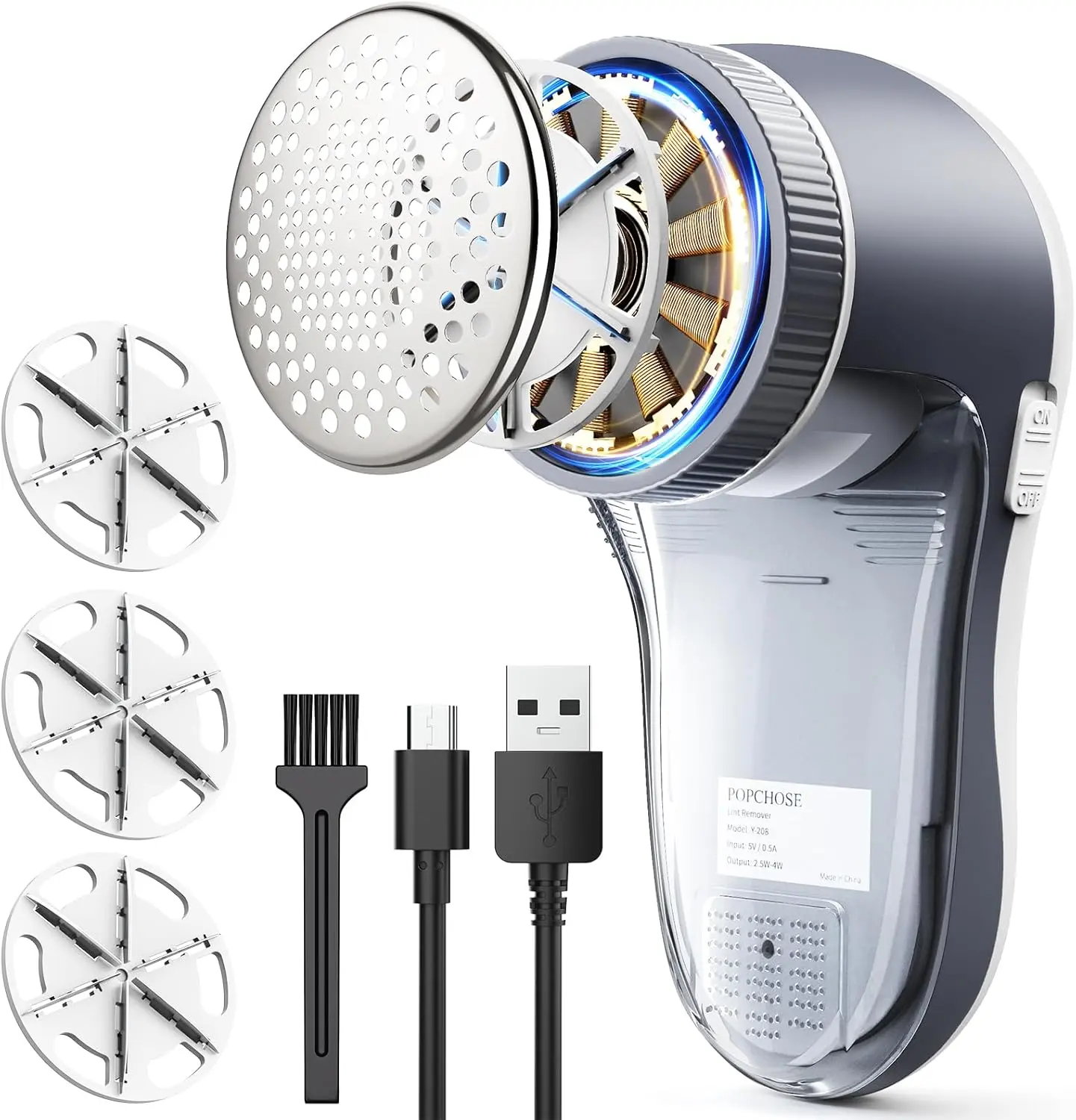 Fabric Shaver, Sweater Shavers to Remove Pilling, Lint Shaver with 6-Leaf Blades, Electric Lint Remover for Clothes, Couch, Furniture, Fuzz, Lint Ball, Pillings, USB Rechargeable