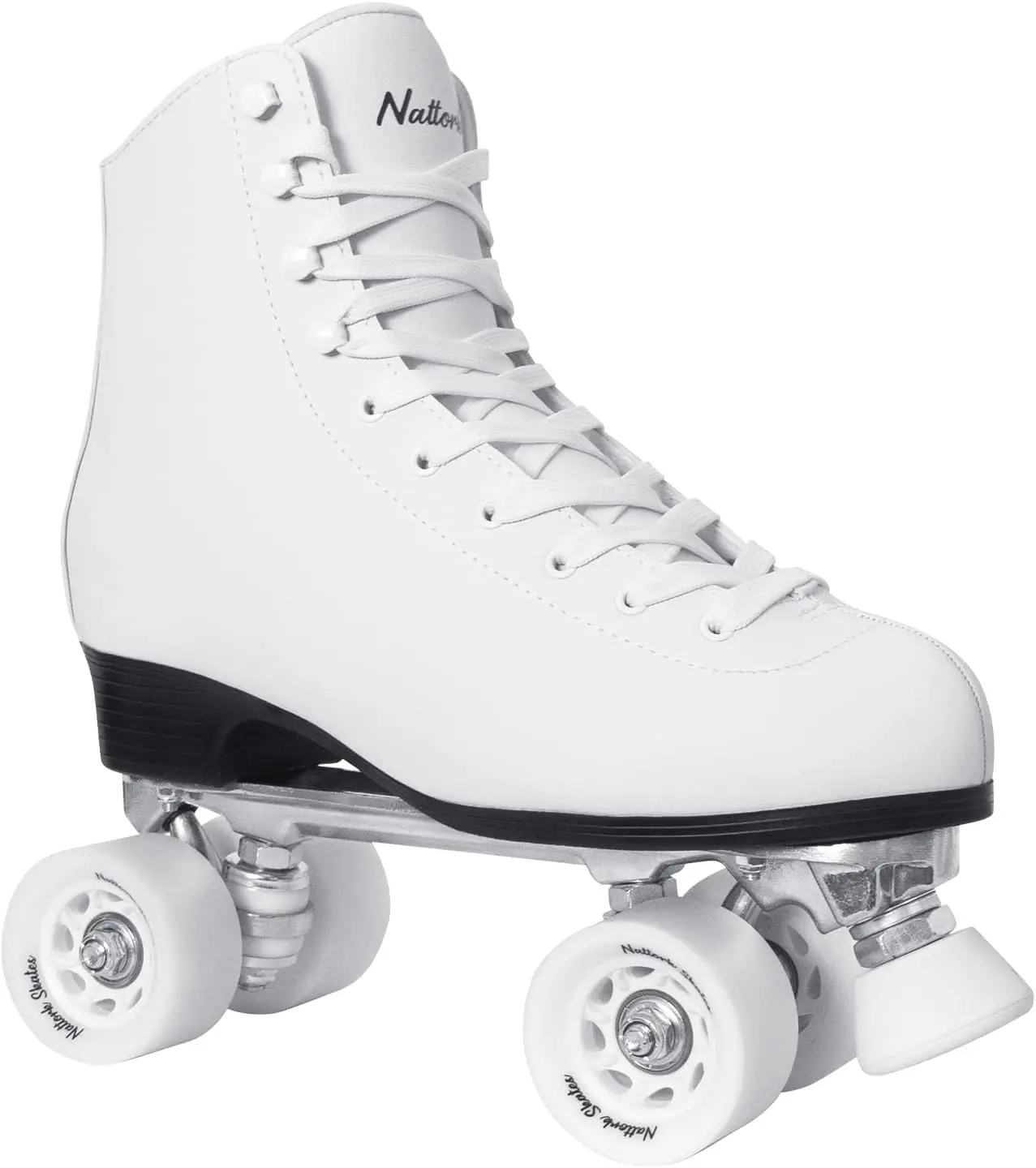 Women's High-Top Quad Roller Skates | Classic PU Leather Retro Skates for Beginners, Indoor Outdoor Recreational Skating