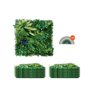 VEVOR Artificial Grass Wall Panels,  , 12 PCS 20 x 20 inch, 3D Combination Greenery Boxwood  Panel for Indoor Outdoor Green Decor & Ivy Fence Covering, Privacy Backdrop Wall Hedge Screen for Garden