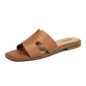 Women's H-Shaped Casual Flat Slippers Comfortable Slip on Sandals for Beach Spring Summer Lightweight Open Toe Shoes for Daily Wear Indoor Outdoor