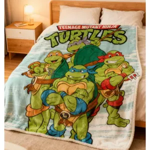 Teenage Mutant Ninja Turtles TMNT Turtle Group Silky Touch Super Soft Throw Blanket, Cartoon blanket, children's birthday gift,Cute Funny Throw Blankets for Bed Sofa Couch,Applies to Super soft decorative sofasofabedroom