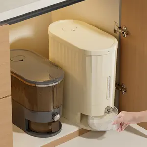 UFORU Plated Press Type Airtight Rice Dispenser 11Lbs/22Lbs Dual Sizes BPA-Free with Measuring Cup Grain Cereal Storage Container for Kitchen Pantry Soybean Corn Dry Food Organization