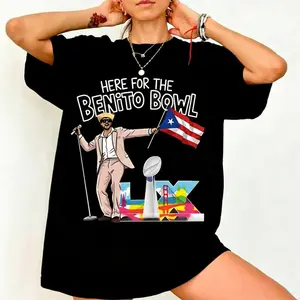 UOSO Graphic Tee BBunny SB LX T Shirt Bad Bunnie 2026 Tee, Benito Bowl Tee, Halftime Football 2026 Concert Crewneck, Latin Music Graphic T-Shirt, Bad Bunnie Merch, 2026, Concert Sport Football Fashion Gift Fans Men Women e54