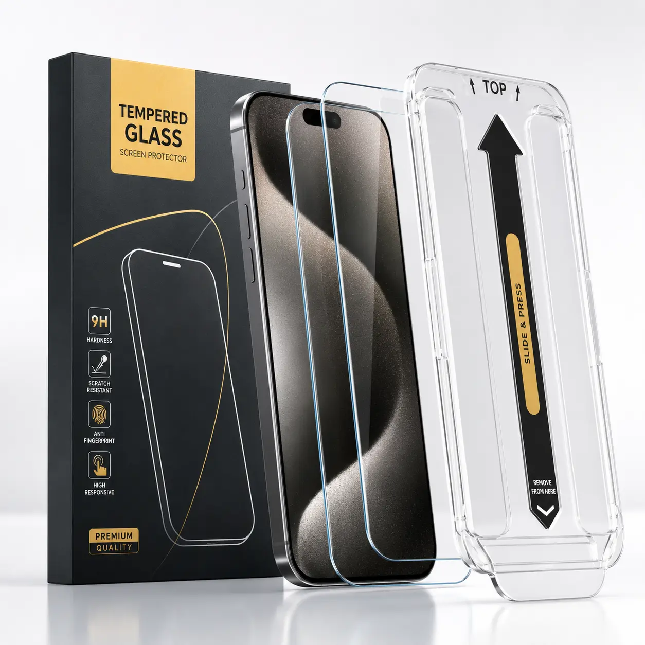 2 Pack Privacy Tempered Glass Screen Protector for iPhone - 9H Shockproof, HD, 360° Anti-Spy, Impact-Absorbing - Aftermarket Phone Screen Protectors Compatible with iPhone 16/15/14/13/12/11, Shockproof Protector, Privacy Screen Protector