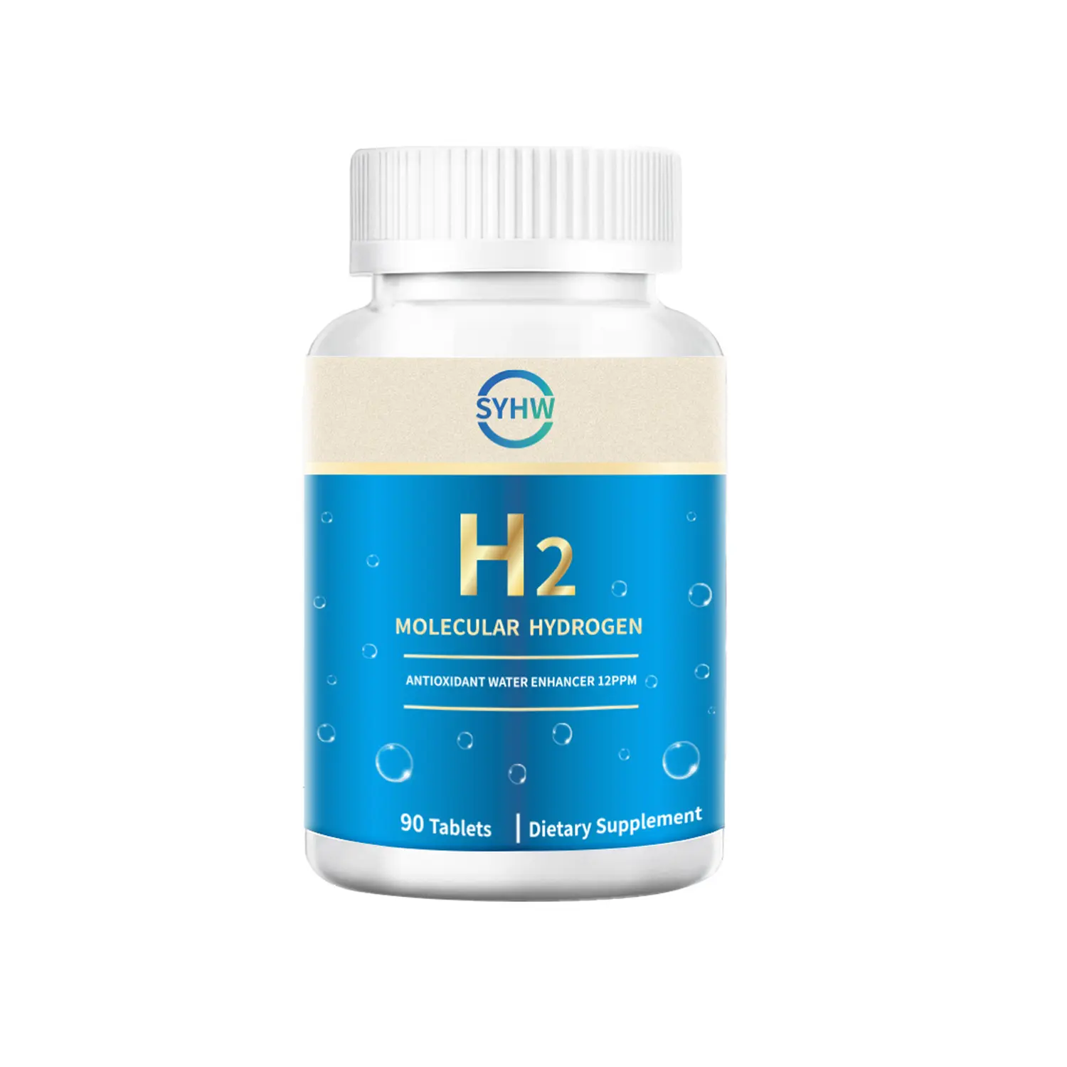 H2 Molecular Hydrogen Tablets, 12PPM ,Antioxidant Water Enhancer , 90 Tablets, Dietary Supplement