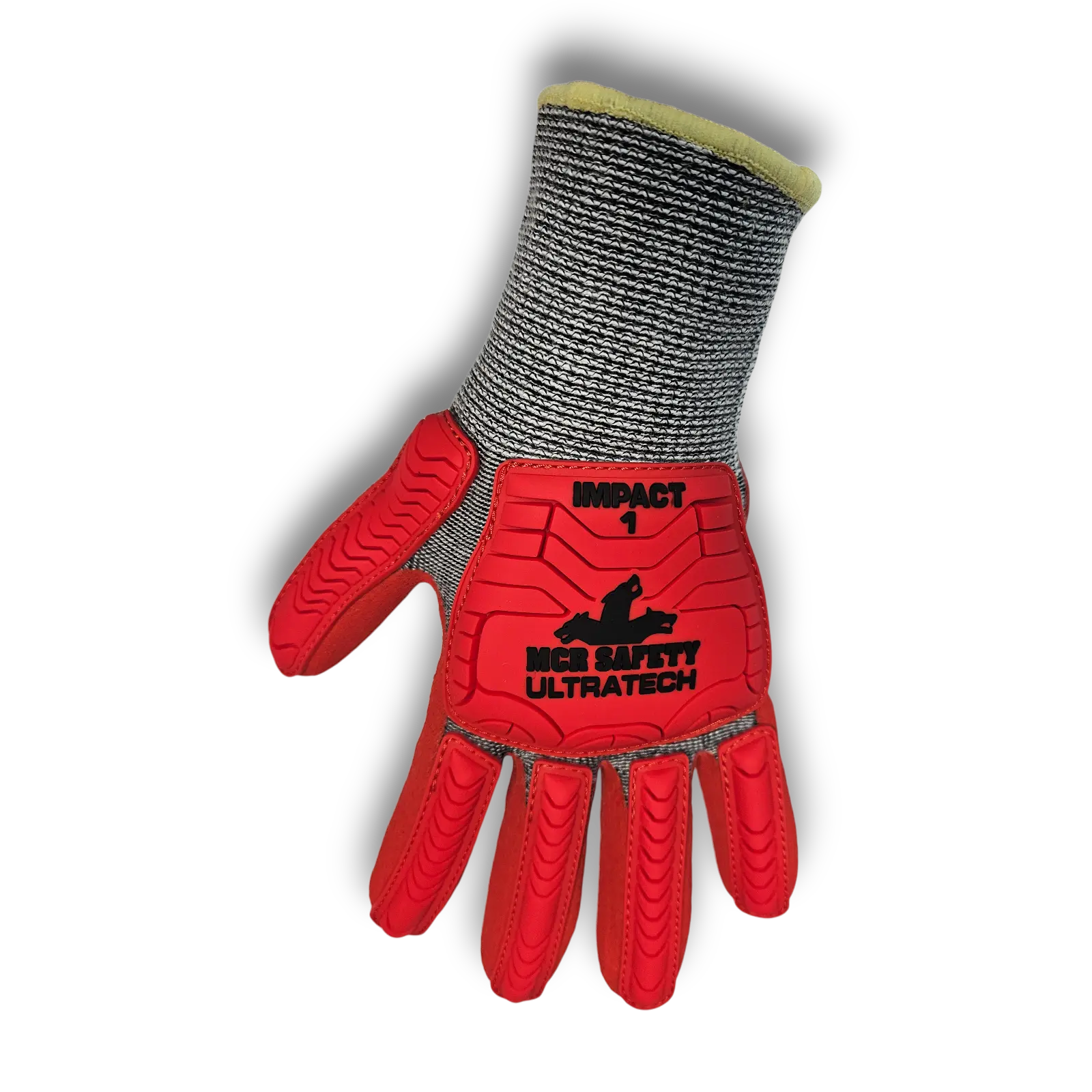 MCR Safety UT1954 UltraTech Unisex Mechanics Gloves - 1 Pair, Sandy, Unlined, Red Sandy Foam Nitrile Palm & Finger Coating, TPR, Precision and Protection, Impact and Dexterity, Cut Protection (Home Improvement Work Safety Equipment)