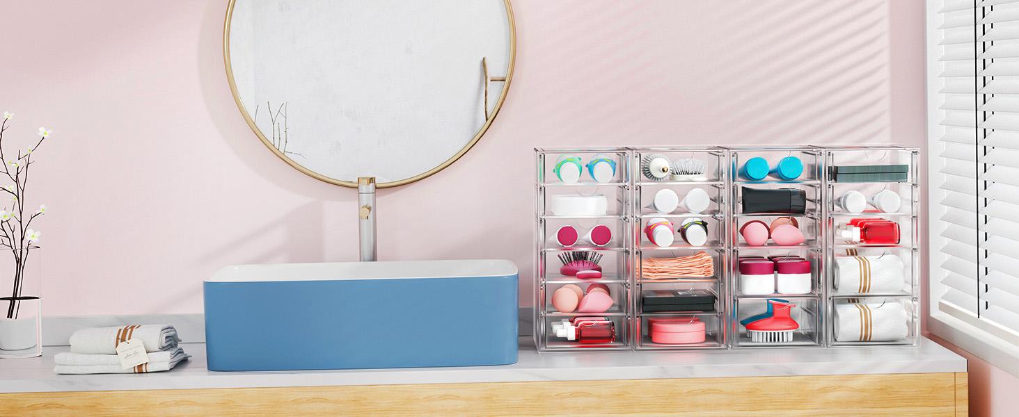13 Drawers Clear Stackable Acrylic Storage Box, Versatile Organizer for Bathroom, Vanity, Kitchen Cabinets, Pantry & Home Organization Storage Containers 13 Drawers Clear Stackable Acrylic Storage Box, Versatile Organizer for Bathroom, Vanity, Kitchen Cabinets, Pantry & Home Organization Storage Containers
