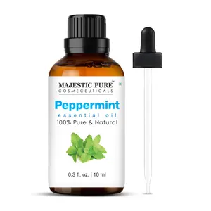 100% Pure Natural Peppermint Essential Oil - 0.3 fl oz Lab-Tested Amber Bottle, for Health, Wellness, Sleep Aid, Aromatherapy Selfcare Use