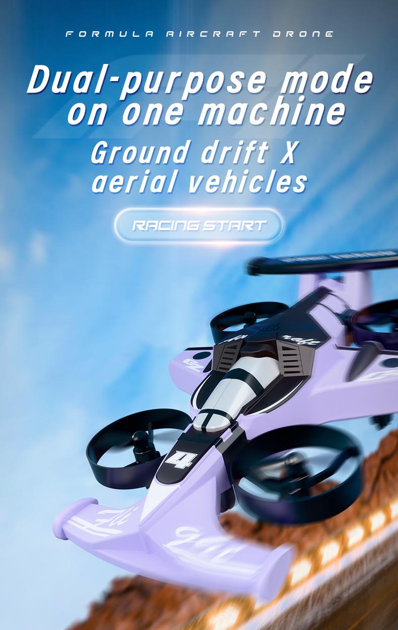 BRRRRT  Remote-controlled car and plane combo, 360-degree drift tires, land and air capable, one-touch lift, impact-resistant materials, three adjustable speeds, perfect gift for boys and girls, top choice for Christmas presents.