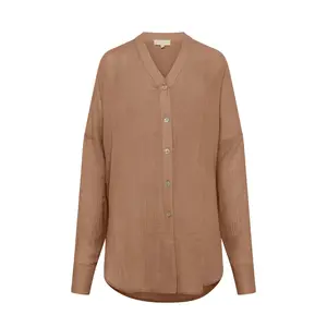 Barcelona Tunic - Husk Crinkle Linen