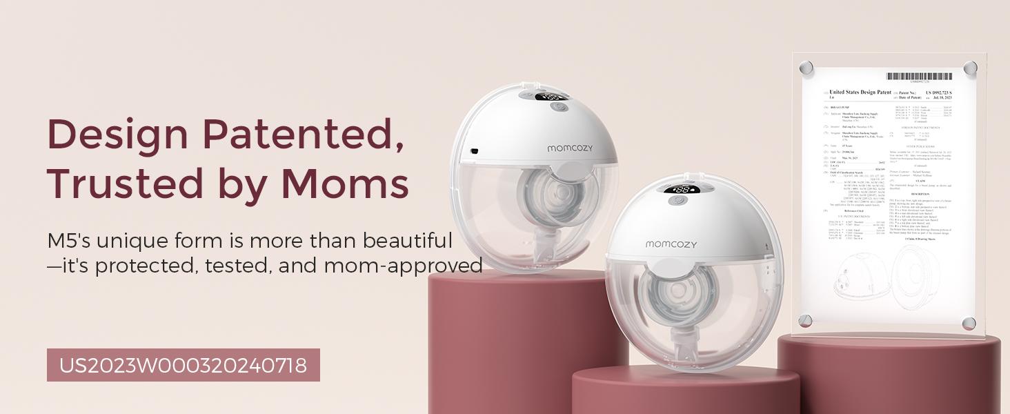 【Classic Edition】Momcozy  M5 Hands-Free Wearable Breast Pump, Double-Sealed Flange for Baby-Like Comfort, 3 Modes & 9 Suction Levels, Portable Electric Pump – 24mm, A