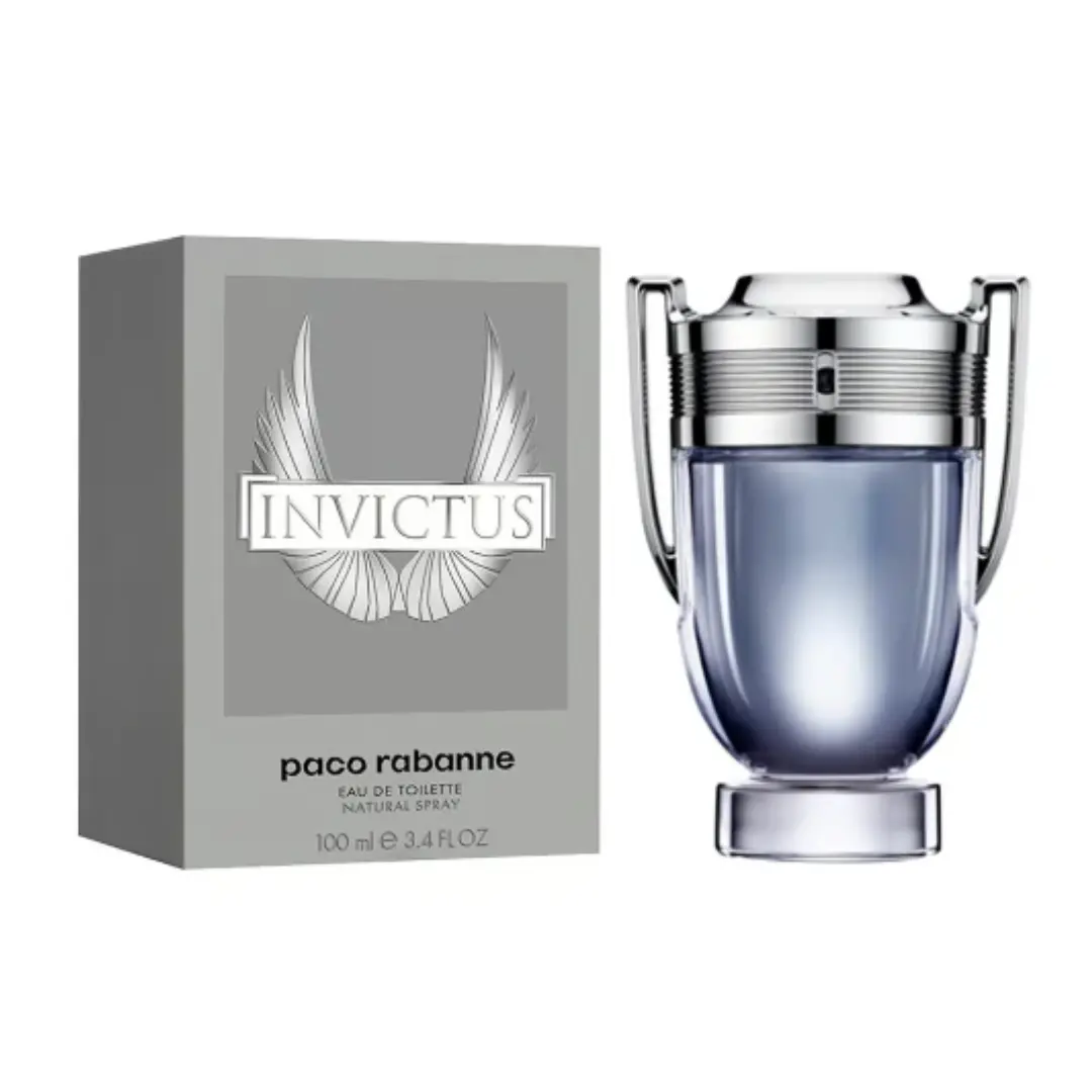Paco Rabanne Invictus Eau de Toilette for Men, 3.4 fl oz Fresh Aquatic-Woody Cologne, Naturally Derived Long-Lasting Designer Fragrance for Everyday Wear, Single Box