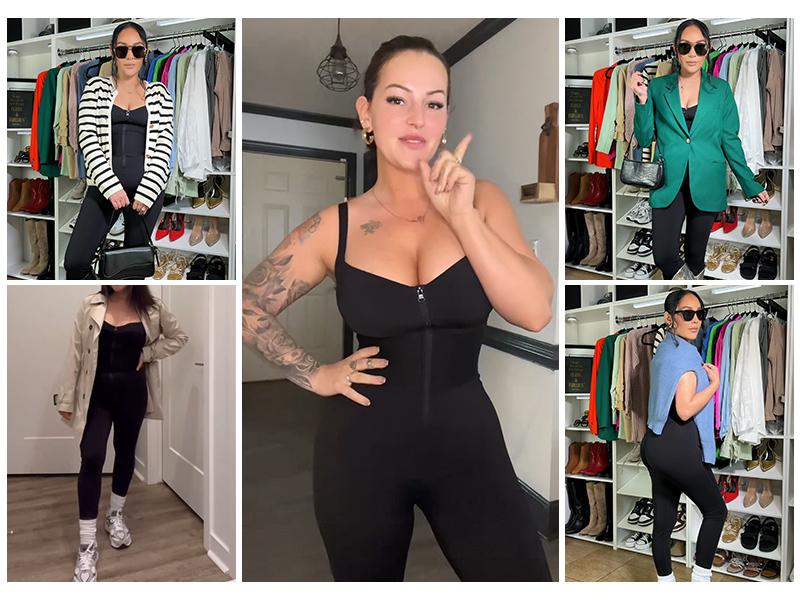 Shapellx AirSlim ElasticFuse Zipper Shaping Jumpsuit Waist band Tummy bridle Workout Outfit Womenswear Shapewear Bodysuit One-piece Yoga Suit Stylish Activewear Creator