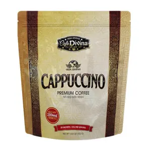 Vida Divina Cappuccino Premium Coffee Infused with Rich 210mg Caffeine 20 Sachets 2g per Serving