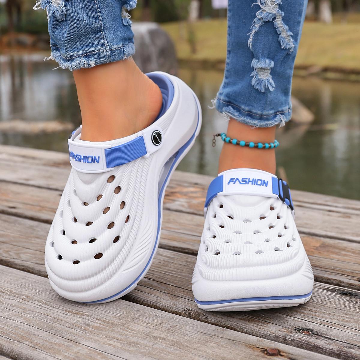 Ubetif Women's Clogs Outdoor Thick Sole Non-Slip Odor Resistant Durable Quick Drying Soft Beach Sandals.Summer Slippers