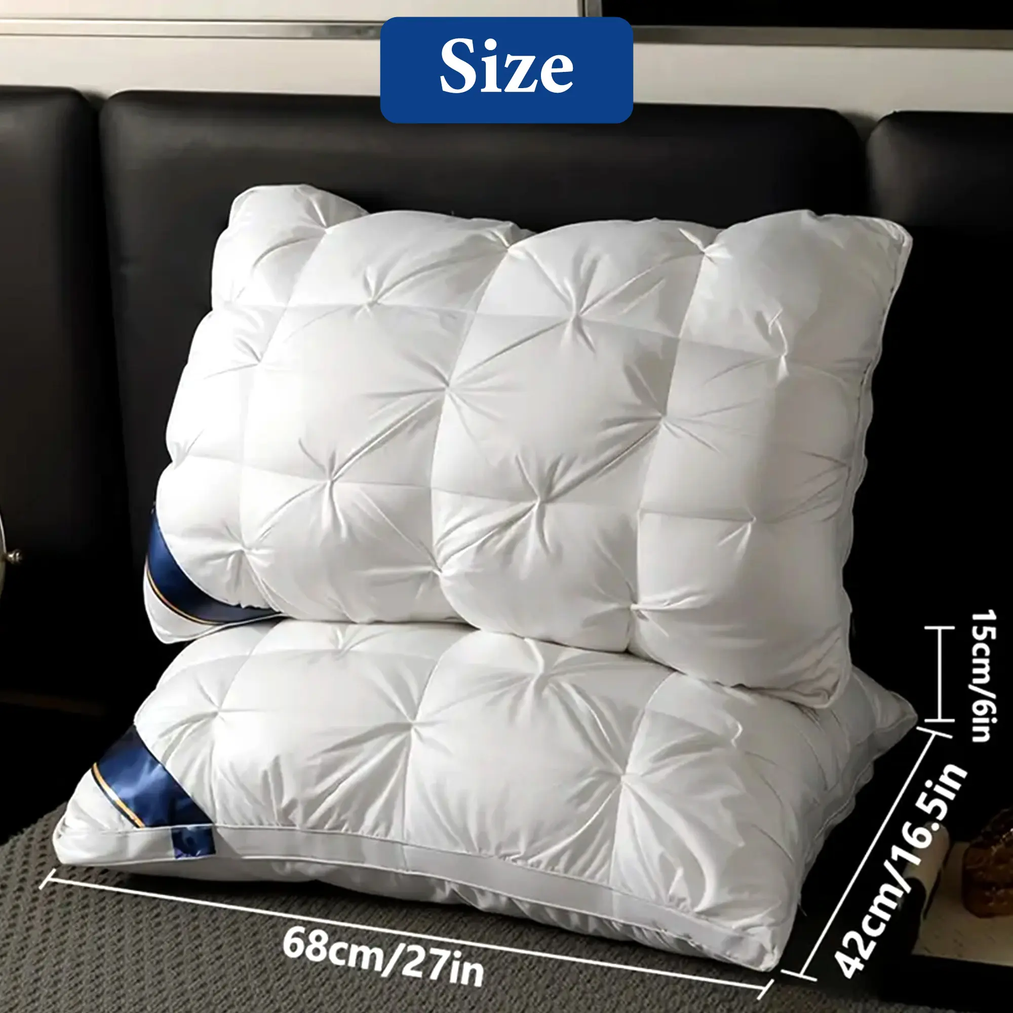 Luxury 5-Star Hotel Quality Pillows,Buy 1 Get 1 Free ,Bright White Soft Comfortable Luxury Pillows  In Full & Queen Size,Ultra-Fluffy Soft Down Alternative Fill