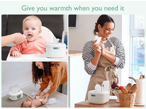 Momcozy Baby Wipe Warmer, Innovative Spring Design, Large Capacity Wipes Dispenser, Fast and Even Heating, 4 Modes of Temperature Heating Control 1 Pack
