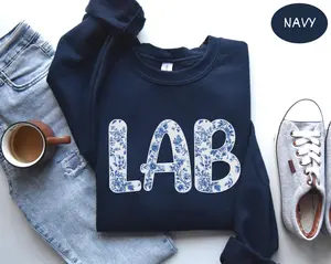 Lab Sweatshirt, Floral Laboratory Scientist Gift For Medical, Lab Tech Graduation Sweater, Lab Assistant Sweater, Technician Student Crewneck
