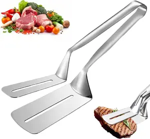 Stainless Steel Grill Clamp – Long-Handle Anti-Scald BBQ Tong for Grilling Steak, Fish & Bread