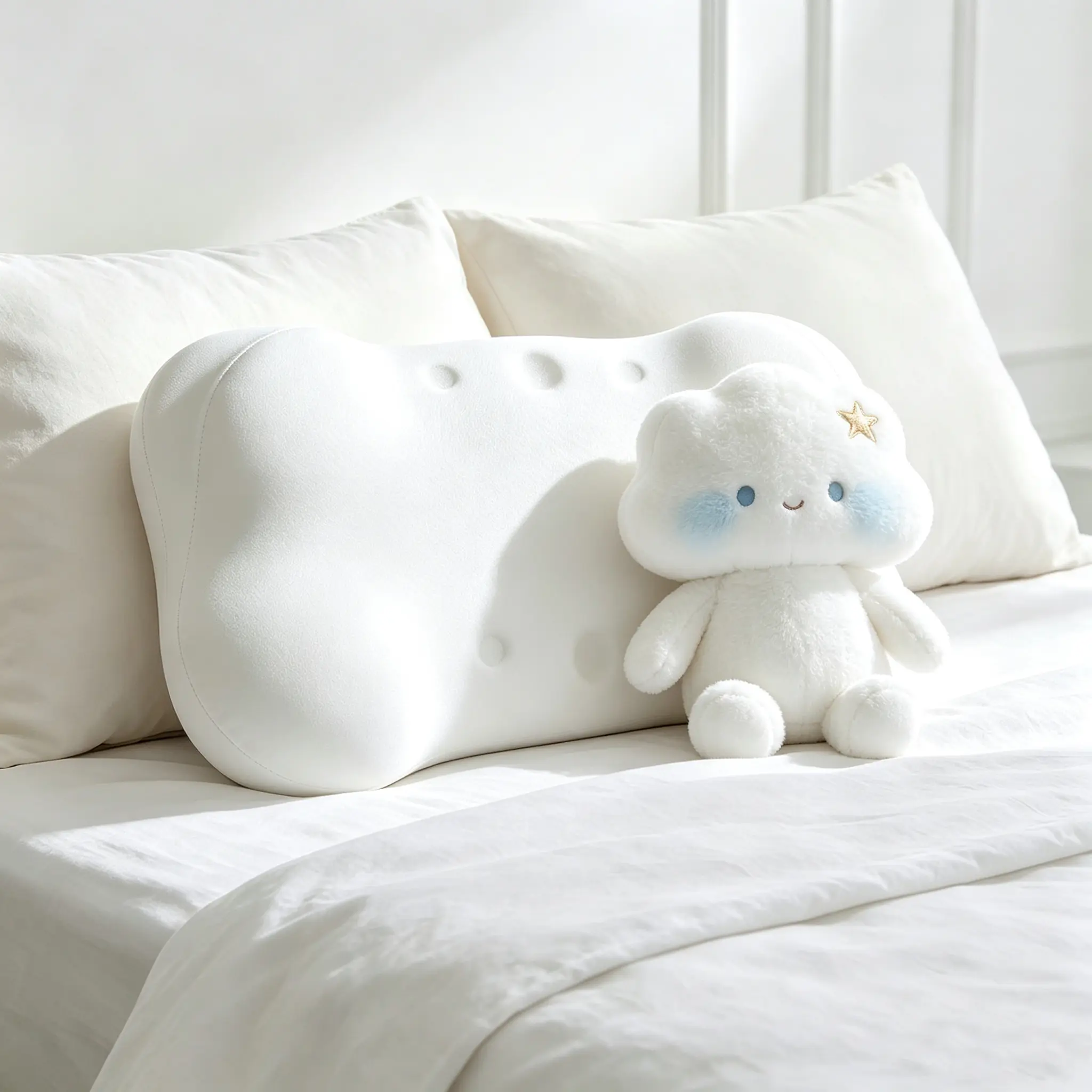 Cloud Pillow - Ergonomic Cervical Pillow +Dual-Height Memory Foam for Side Back & Stomach Sleepers Best Pillow