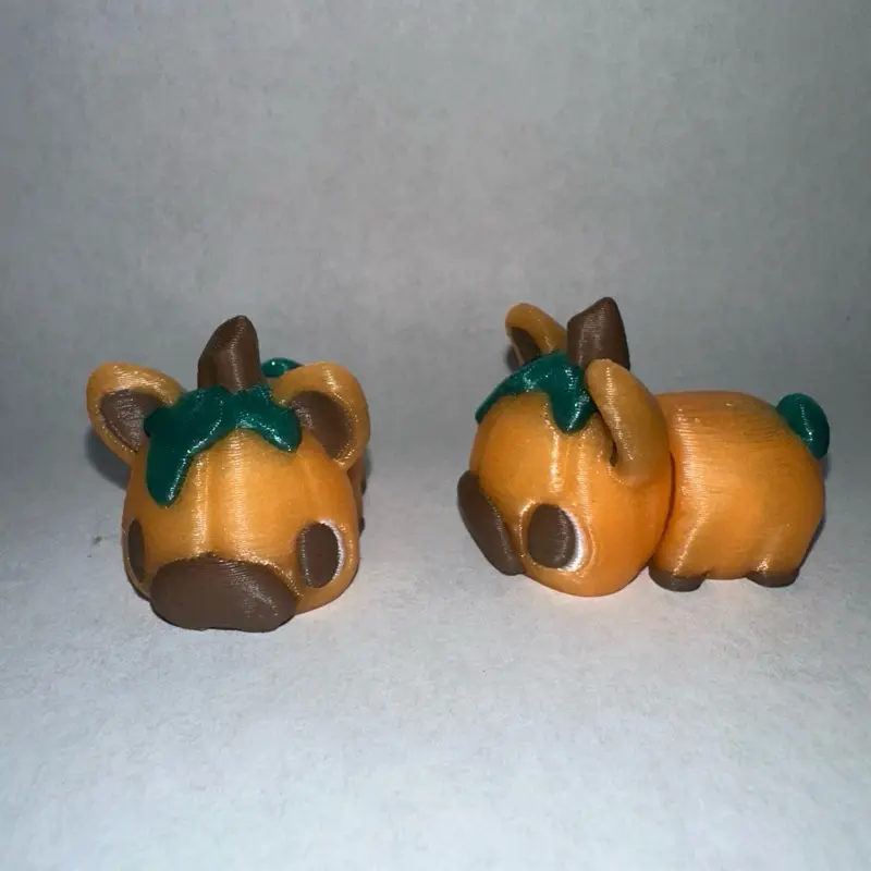 3D Printed Mini Flexi Glow Pumpkin Pig Figurine