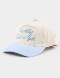 Literally Just A Girl Snapback Hat, Light Blue
