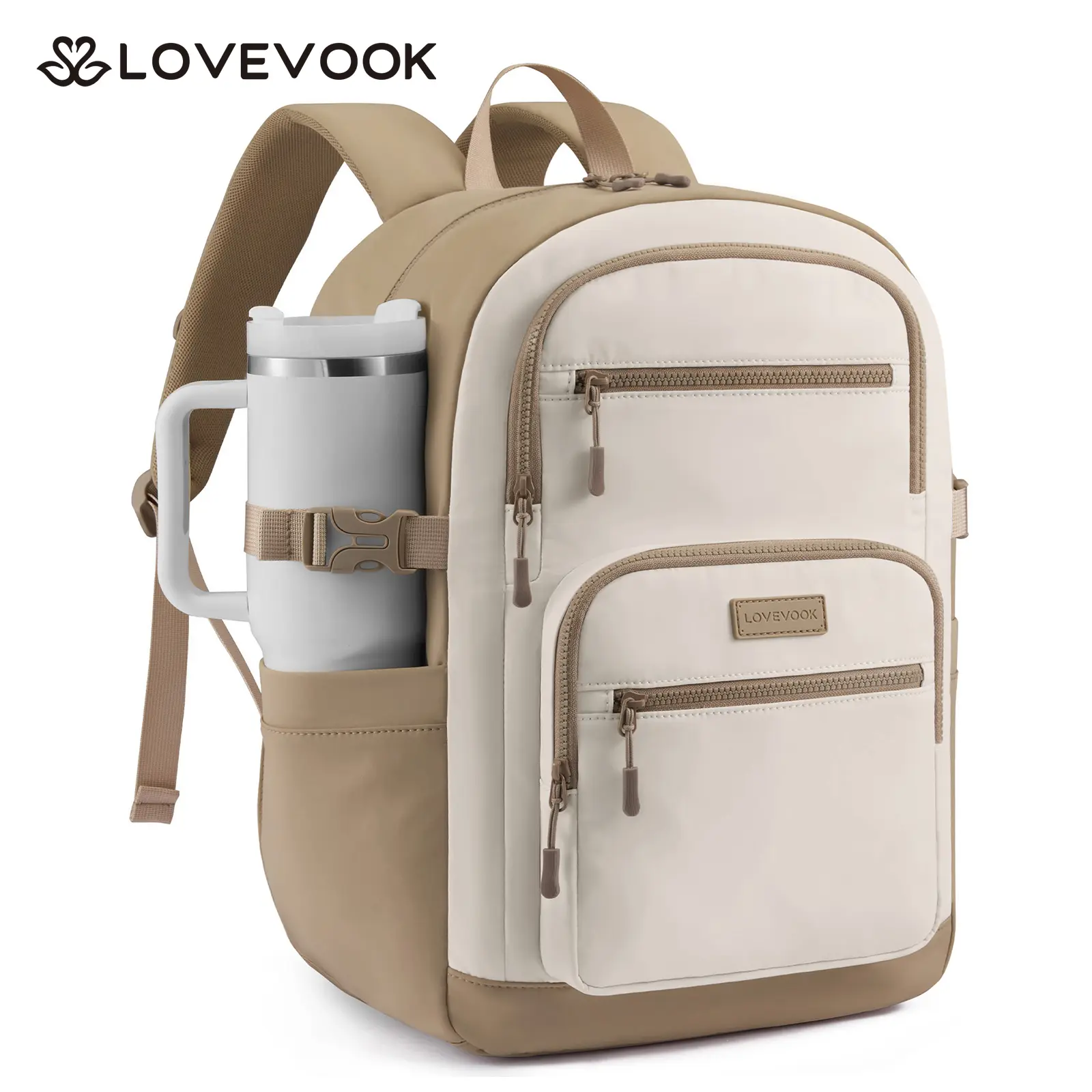 LOVEVOOK Laptop Backpack for Women, School Backpack for Girls & 15.6 Inch Laptop Work Bag, Large Capacity Bookbag for Students with Tumbler Holder  back to shcool