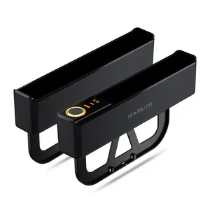 ISAMUTO Car Seat Gap Filler Organizer with USB & Type-C Charging, 120W Power Expansion Box, Anti-Drop Seat Gap Storage for Phones, Keys & Wallet