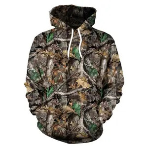 3D Hoodies, Maple Leaf Camouflage for Spring and Autumn, For Men and Women, Suitable for Outdoor Activities like Fishing, Camping, and Hunting, Clothing, Unisex Hooded Jacket, SETF