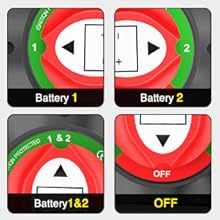 Nilight 1-2-Both-Off Battery Switch, 12V-48V Disconnect Master Cutoff Switches for Marine Boat Car RV ATV UTV Vehicle, Waterproof Heavy Duty Isolator