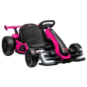 24V Kids Electric Go Kart - 300W Powerful Motor, 8.5 mph Speed, Big Battery for 50-70 mins of Play, EVA Tires, Gear Adjustment & Adjustable Length, Sport Mode, Brake Pedal, RoseRed Drifting Go Kart for Kids