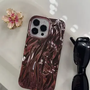 3D Plating Glossy Water Ripple Pattern Mobile Phone Cover Case