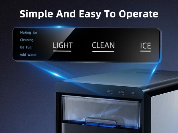 Antarctic Star Nugget Ice Maker, 10-15min quick make, 45Lbs/Day, Clear Visual double door, Self-Cleaning,24HTimer, Enhanced Insulation for various beverages/Fresh/Direct consumption,for Home/Office/Bar/Party Icemakermachine