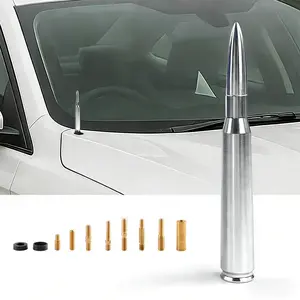 50 BMG Bullet Antenna 6061 Aluminum Short Design 50 Cal Compatible with Dodge Jeep Ford Toyota GMC, Easy Installation truck
