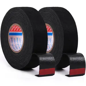 2 Rolls Black Wire Harness Cloth Tape, Speaker Wiring Harness Cloth Tape, for Automobile Electrical Wire Harnessing Noise Dampening Heat Proof (Width: 15Mm, Length: 50Ft) ZZJMCH