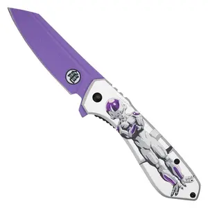 7.75" Folding Kitchen Knife – Purple Galactic Emperor Anime Design – Printed Blade Chef Knife