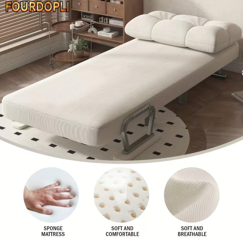 (flash sale home items)A three-in-one convertible sofa bed with a five-position adjustable recliner, corduroy fabric, and a foldable guest bed, suitable for apartments, home offices, and as a Valentine's Day gift. (flash sale home items)A three-in-one convertible sofa bed with a five-position adjustable recliner, corduroy fabric, and a foldable guest bed, suitable for apartments, home offices, and as a Valentine's Day gift.