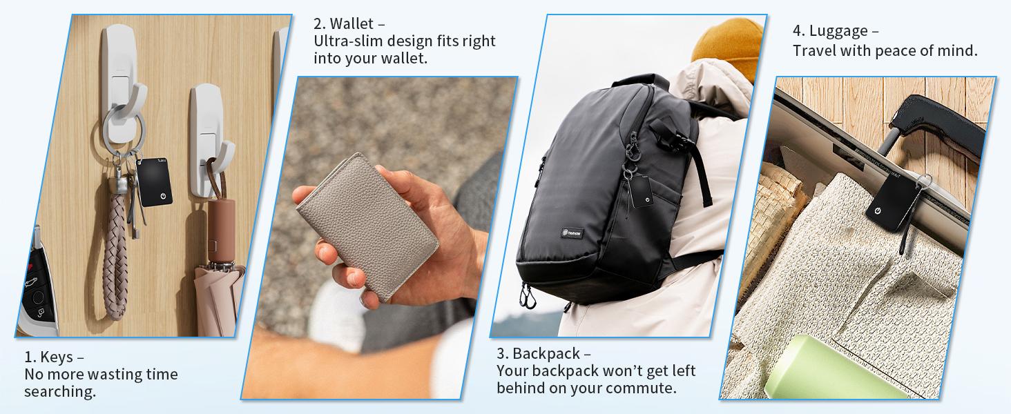 [Spring Deals] Tukio Wallet Tracker Card, Wireless Charging Wallet Locator, Smart Tracker for Wallet(iOS Only), Wireless Positioning Tracker, Luggage, Phone, Passport & Other Items Tracking