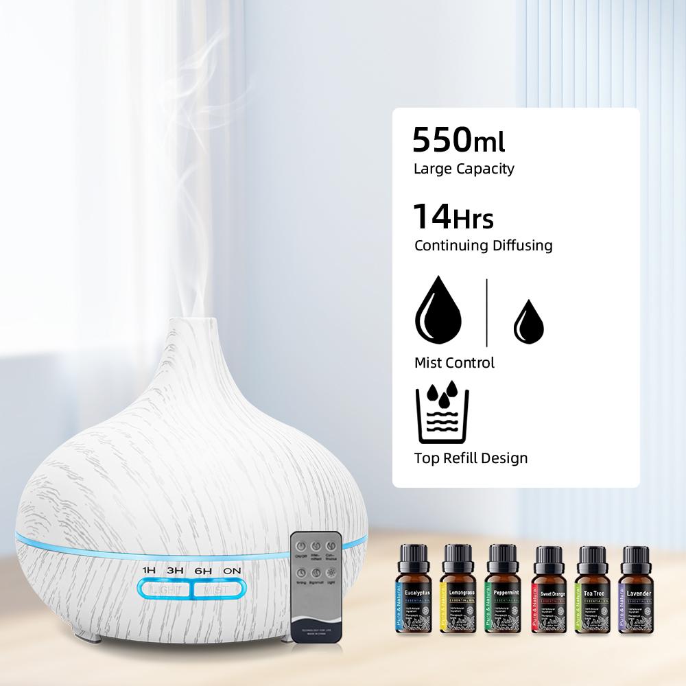 Essential Oil Diffuser, 550ml Scent Diffuser with waterless auto Off and Timer Functions, Mist humidifier with Lighting, eco-Friendly Materials, Perfect for Office and Home. Essential Oil Diffuser, 550ml Scent Diffuser with waterless auto Off and Timer Functions, Mist humidifier with Lighting, eco-Friendly Materials, Perfect for Office and Home.