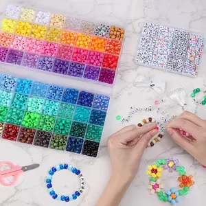 2350 Pcs Pony Beads Rainbow Kandi Beads Friendship Bracelet Kit