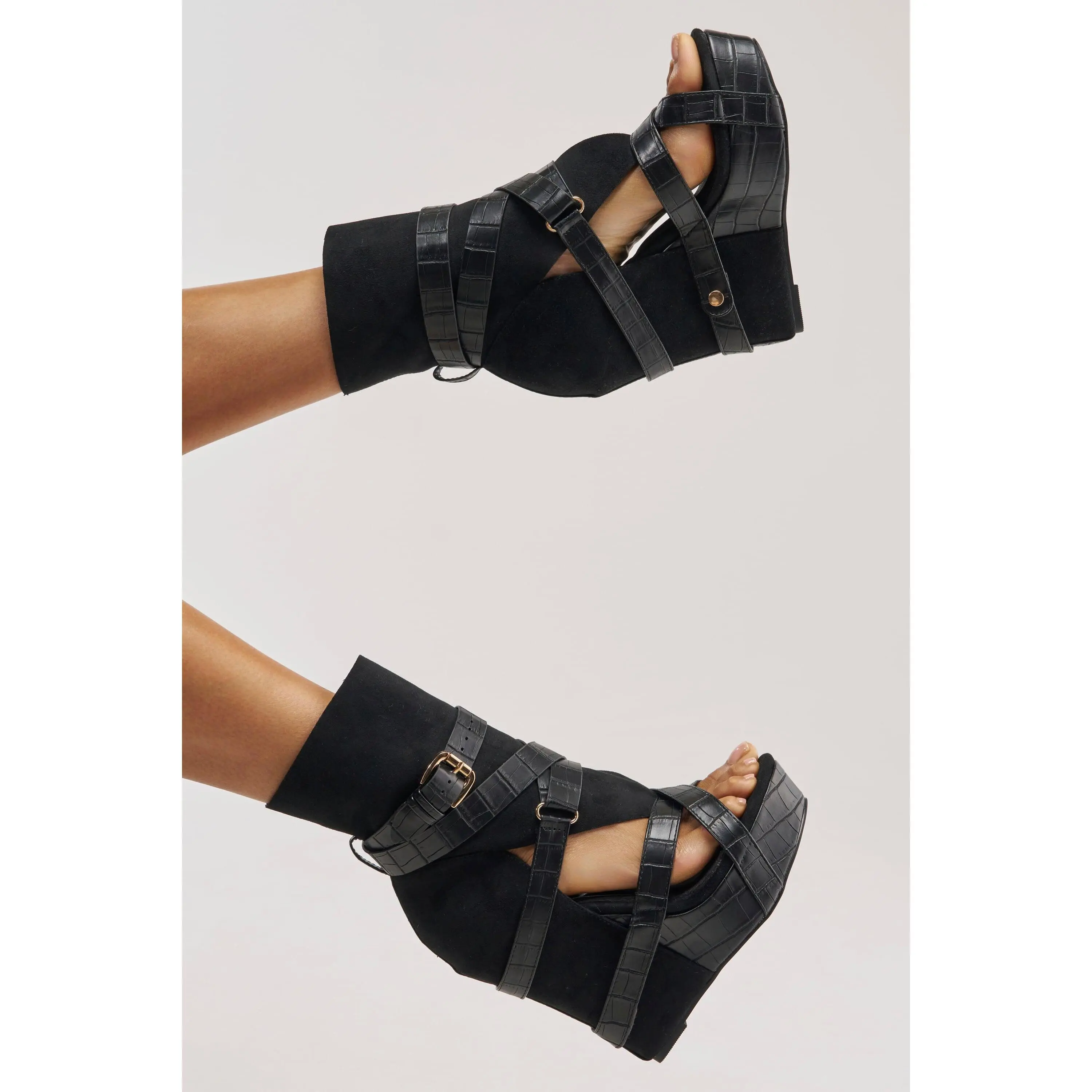 AZALEA WANG ROTHKO WEDGE SANDAL IN BLACK AZALEA WANG ROTHKO WEDGE SANDAL IN BLACK