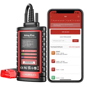 [FathersDayGift]KINGBOLEN Ediag Plus Car Bluetooth Scanner for iOS & Android, OBD2 Scanner All System Diagnostic, ECU Coding, CAN-FD Protocol, 15+ Rest Functions,1 year free subscription Automotive Scan Tool